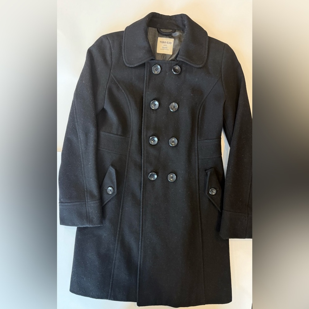 Black wool Pea Coat vintage old navy